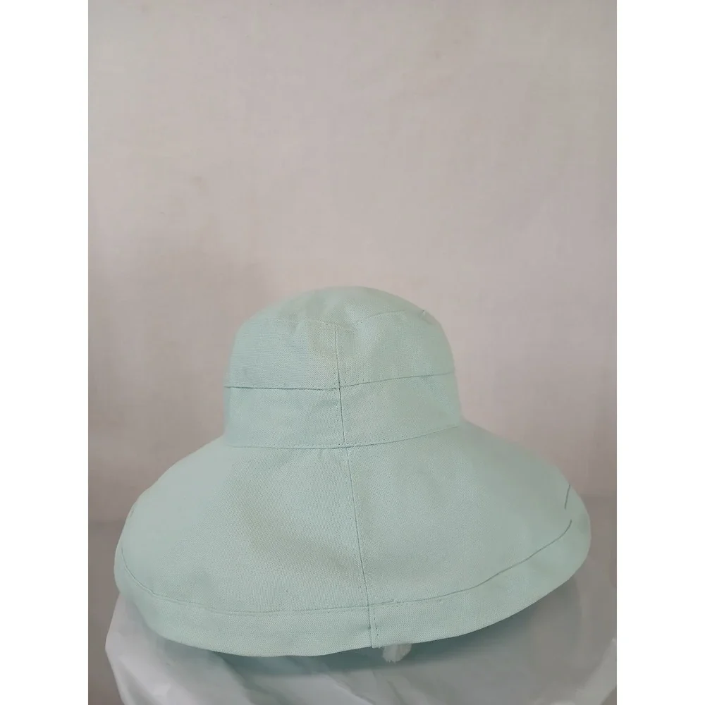 Scala Collezione Mint Green Scout Embroidered UPF 50+ Cotton Wide Brim Sun Hat